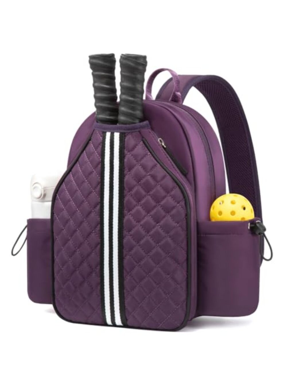 Quilted Pickleball Sling Bag Crossbody Paddle Bag Water Resistant